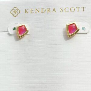 Kendra Scott Stud Earrings - Monica Light Burgundy Illusion Gold